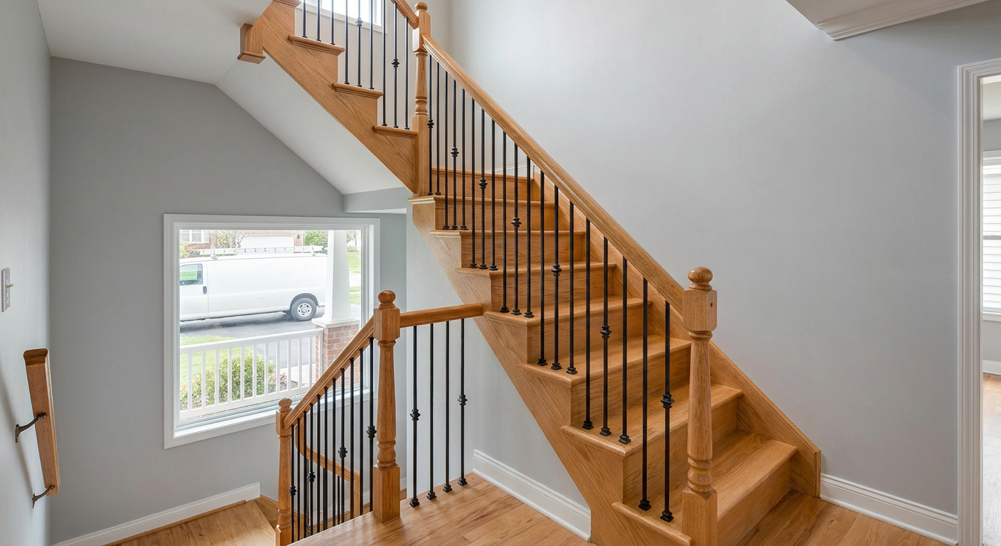 stair railing installation – completed project