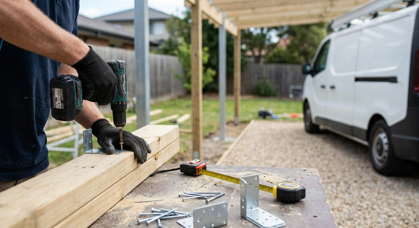 carport installation – installation detail