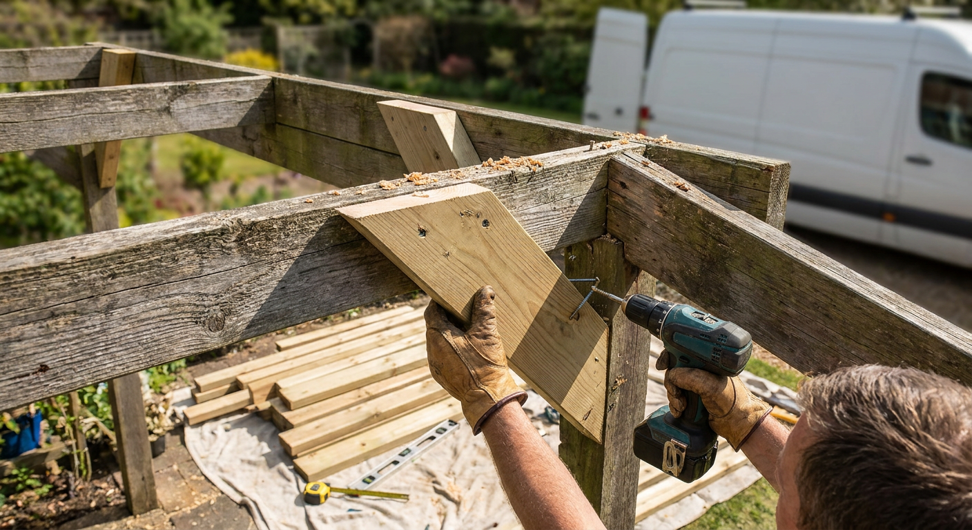 pergola repair – installation detail