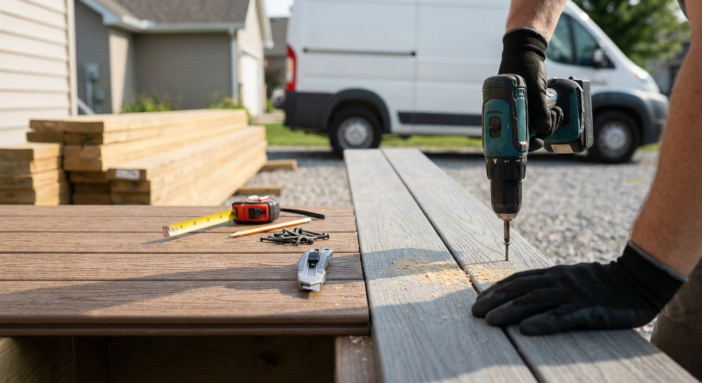 composite deck installation – installation detail